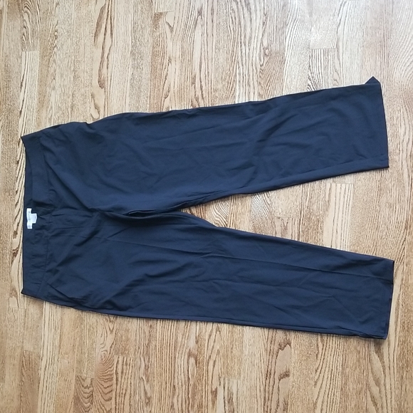 (12) Retrology Nylon Blend Black Ankle Cropped Business Casual Pants Goth Classy - Picture 1 of 8